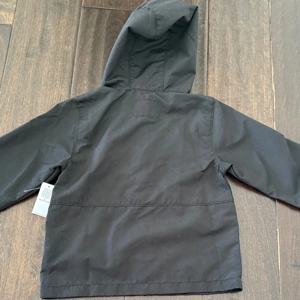NWT Old Navy Kids Black Raincoat Light Jacket with Hood